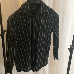 Black striped button up
